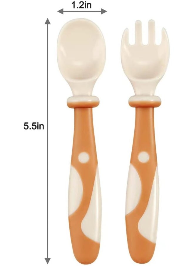 PandaEar 3 Sets Baby Bendable Spoons Forks, Feeding Training Spoon Flatware Utensils for Kids Toddlers Children and Infants, Easy Grip
