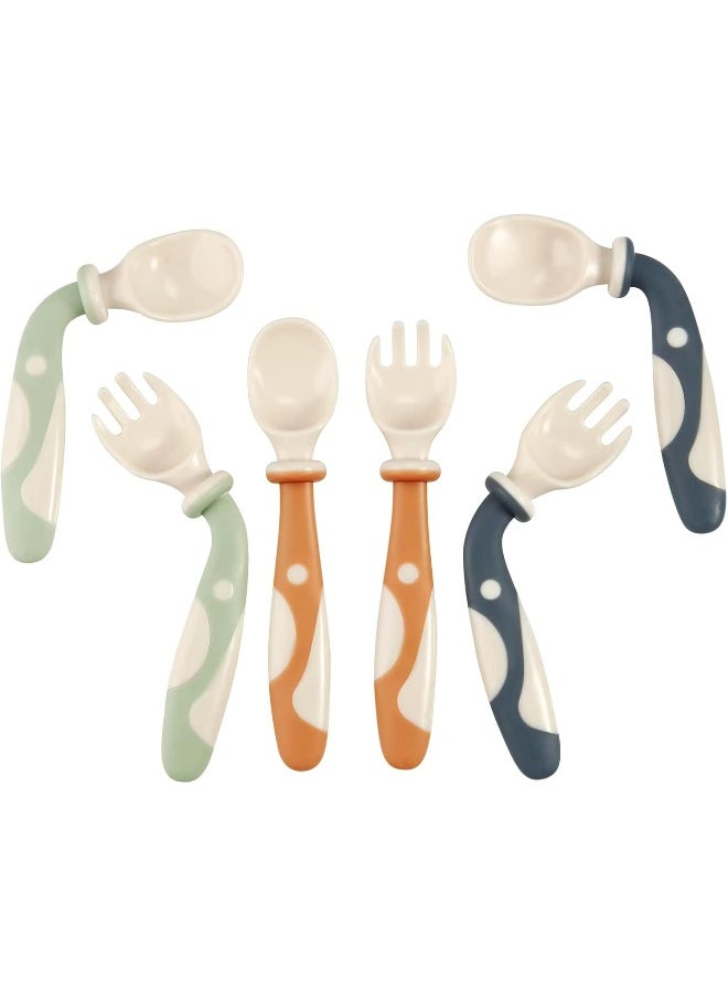PandaEar 3 Sets Baby Bendable Spoons Forks, Feeding Training Spoon Flatware Utensils for Kids Toddlers Children and Infants, Easy Grip