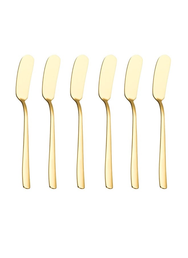 304 Butter Knife 6 Pcs, Stainless Steel Household Butter Spatula, Dessert and Jam Small Scraper, Butter Knife Spreader for Home, kitchen Gold