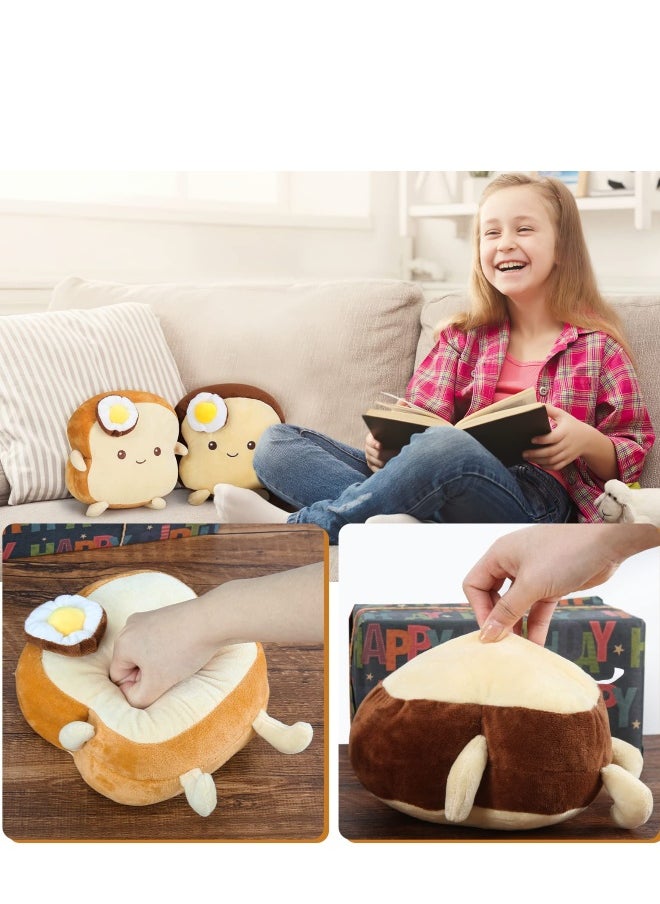Toast Bread Plush Pillow Toy, Toast Bread Cushion, Lovely Stuffed Plush Toast Sofa Pillow, Soft Plush Toy, Suitable for Home Bedroom Decorate
