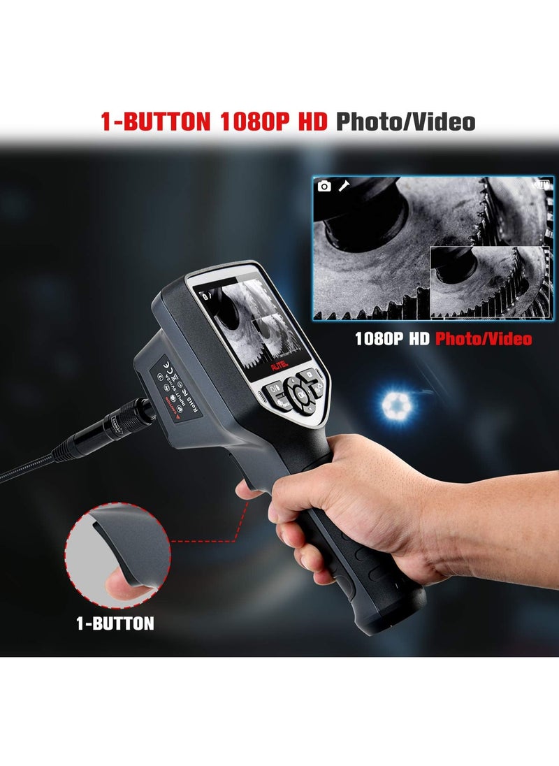 Autel MaxiVideo MV480 Inspection Camera, 1080P HD Industrial Endoscope Video Scope, Videoscope with Audio Annotation, Dual Cameras, 360°Rotation, 7 X Zoom, Upgraded Ver. of MV460