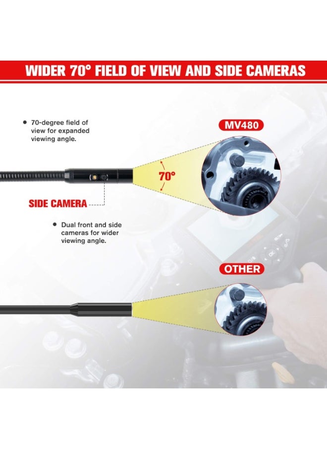 Autel MaxiVideo MV480 Inspection Camera, 1080P HD Industrial Endoscope Video Scope, Videoscope with Audio Annotation, Dual Cameras, 360°Rotation, 7 X Zoom, Upgraded Ver. of MV460