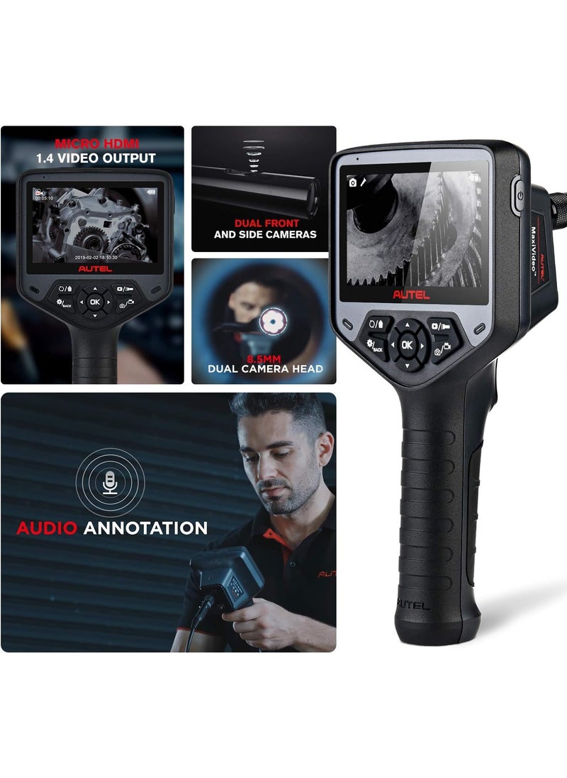 Autel MaxiVideo MV480 Inspection Camera, 1080P HD Industrial Endoscope Video Scope, Videoscope with Audio Annotation, Dual Cameras, 360°Rotation, 7 X Zoom, Upgraded Ver. of MV460