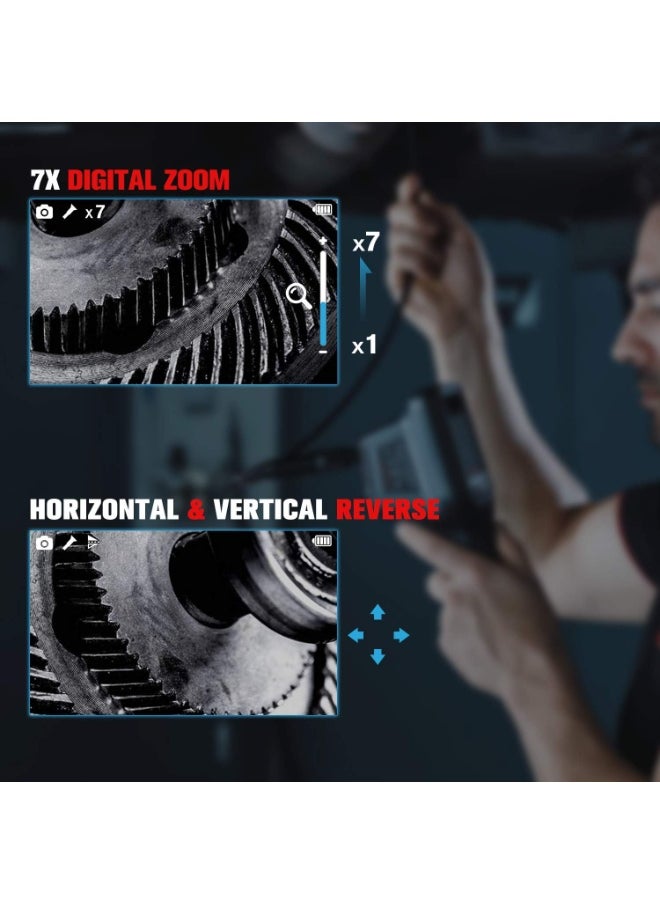 Autel MaxiVideo MV480 Inspection Camera, 1080P HD Industrial Endoscope Video Scope, Videoscope with Audio Annotation, Dual Cameras, 360°Rotation, 7 X Zoom, Upgraded Ver. of MV460