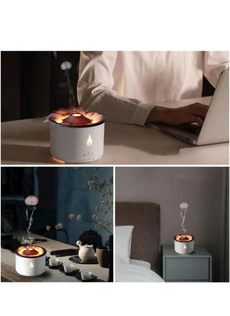 Volcanic Flame Aroma Diffuser Portable Air Humidifier Jellyfish Ring Night Lamp Fragrance Humidifier 360ml