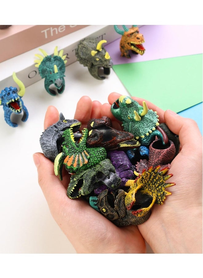 Dinosaur Finger Puppets for Kids 24PCS Realistic Dinosaur Figures Toys Dino Finger Toys for Birthday Goodie Bag Stuffers Party Favors Classroom Prize Supplies