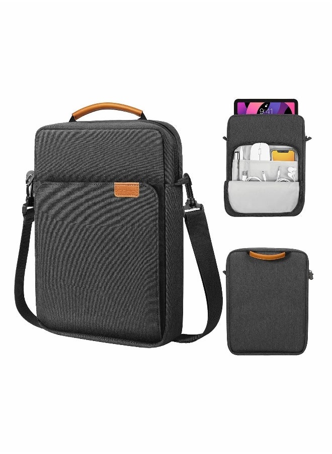 Universal 9-11 Inch Tablet Sleeve Bag Durable Black Case for iPad Air Pro Galaxy Tab with Shoulder Strap and Handle