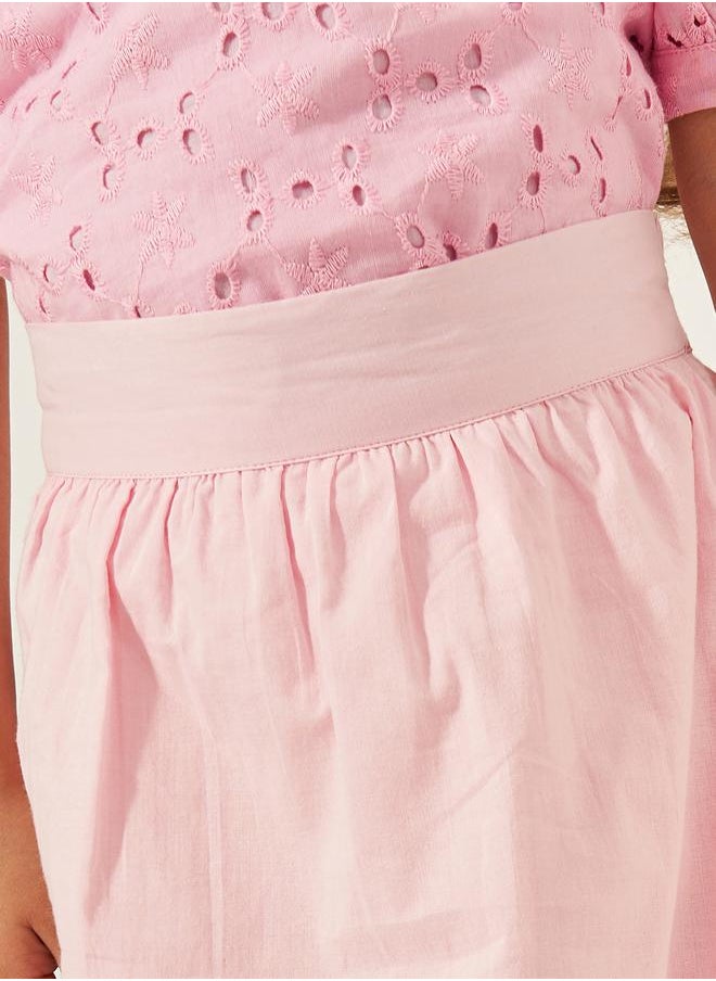 Schiffli A-Line Midi Skirt