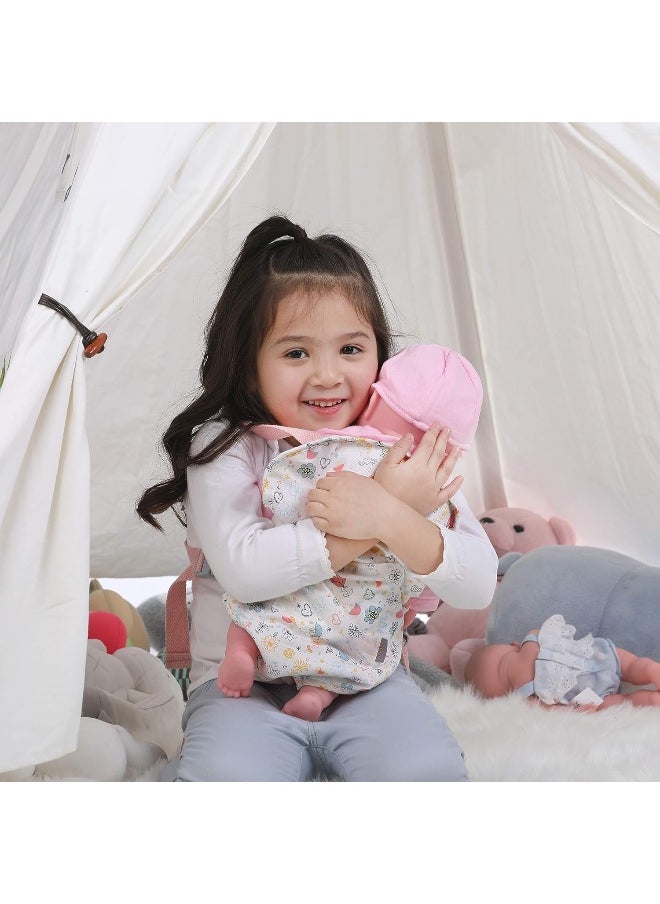 GAGAKU Doll Carrier Soft Cotton Front and Back Carrying with Adjustable Straps for Baby, Rose Garden