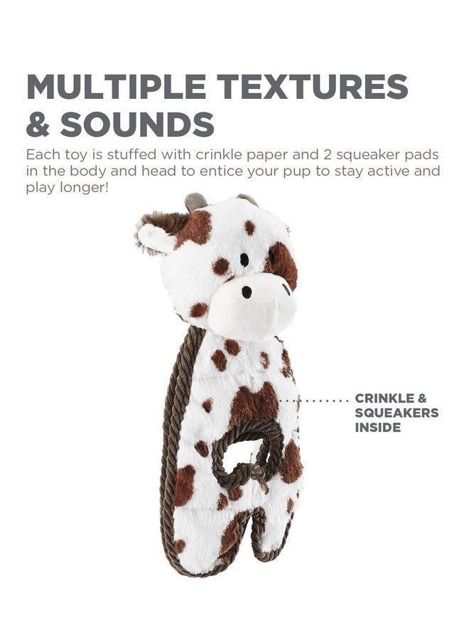Outward Hound Cuddle Tugs Cow Plush Squeaky Dog Toy