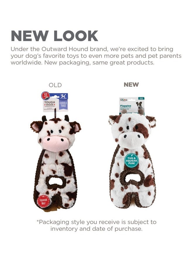 Outward Hound Cuddle Tugs Cow Plush Squeaky Dog Toy