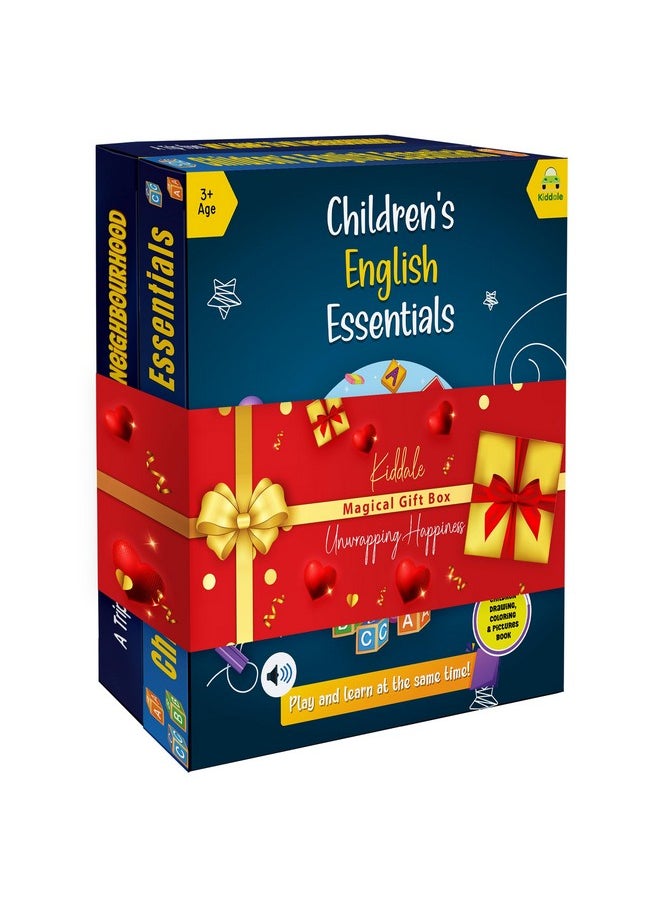 Kiddale Pack of 2 Musical Interactive Children Sound Books: My Home to Neighbourhood & English Essentials|Gift for 3+ Yrs Baby|E Learning Book|Smart Intelligent Activity Books|Rhymes|Talking Book