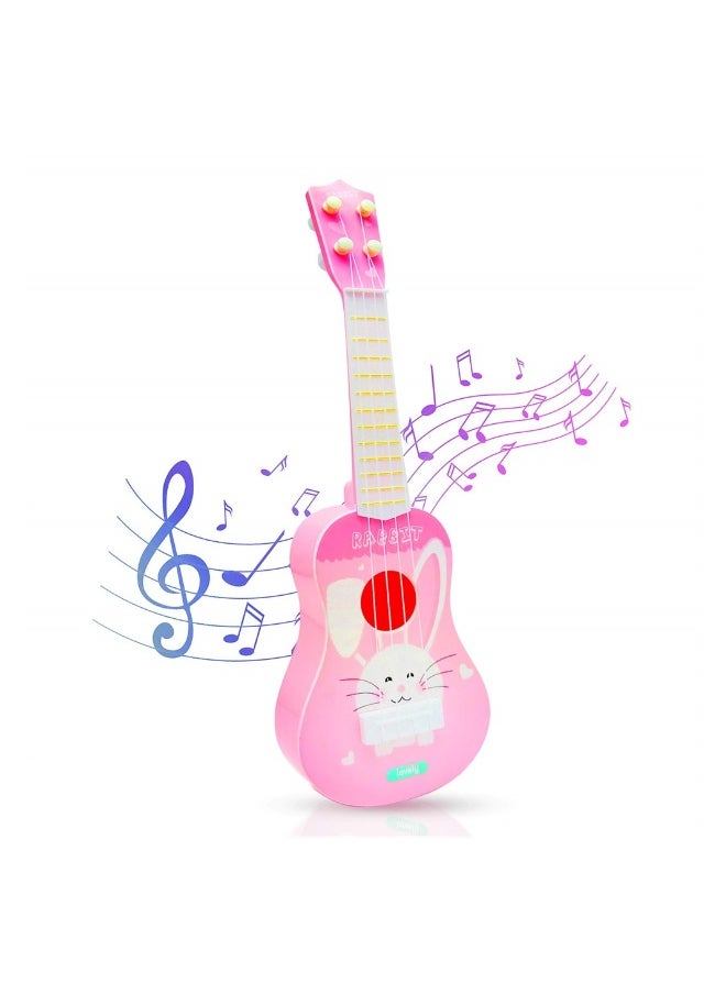 Toy Ukulele for Kids 4 String Musical Instrument 142 x 43 x 14 cm Mini Guitar for Toddlers Educational Cartoon Design