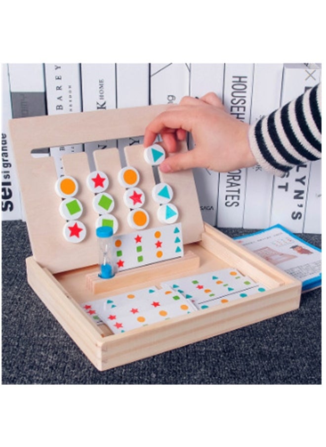 Montessori Wooden Slide Puzzle Educational Toy for Kids 3-7 Color Shape Matching Brain Teaser Logic Game
