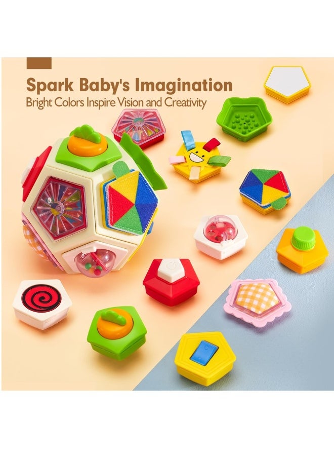 Interactive Montessori Busy Board for Toddlers Age 1-3 Sensory Learning Toy Educational Activity Cube Perfect Birthday Gift for Boys and Girls