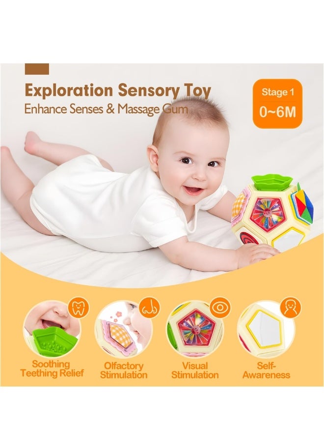 Interactive Montessori Busy Board for Toddlers Age 1-3 Sensory Learning Toy Educational Activity Cube Perfect Birthday Gift for Boys and Girls