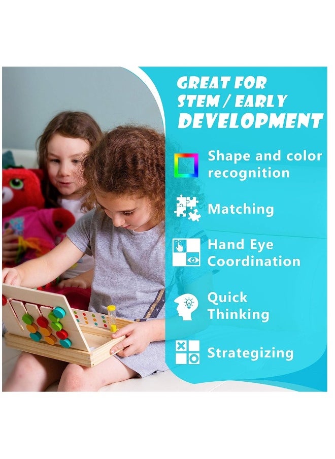 Montessori Learning Toys, Wooden Slide Puzzle, Color and Shape Matching Brain Teasers Logic Game, Logical Thinking Training Teaching Aids, Preschool Educational Toys for Kids Boys Girls Age 3-7