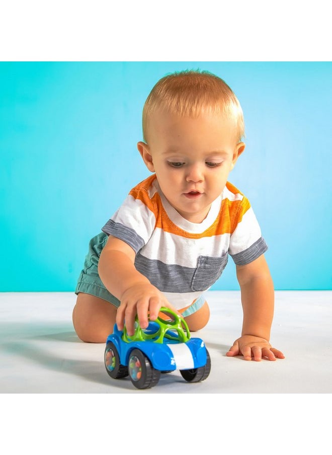 Bright Starts Oball Rattle & Roll Sports Race Car Toy Push and Go Vehicle, Easy Grasp, Ages 3 Months +