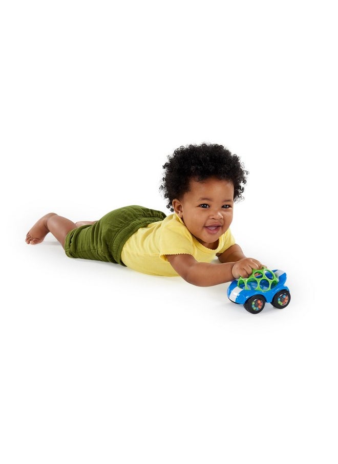 Bright Starts Oball Rattle & Roll Sports Race Car Toy Push and Go Vehicle, Easy Grasp, Ages 3 Months +