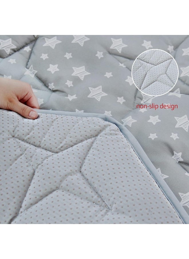 Moonsea Octagon Playpen Mat Grey, Non Slip 8 Panel Playpen Mattress Mat Fits Regalo Extra Large Play Yard and hiccapop XL 69