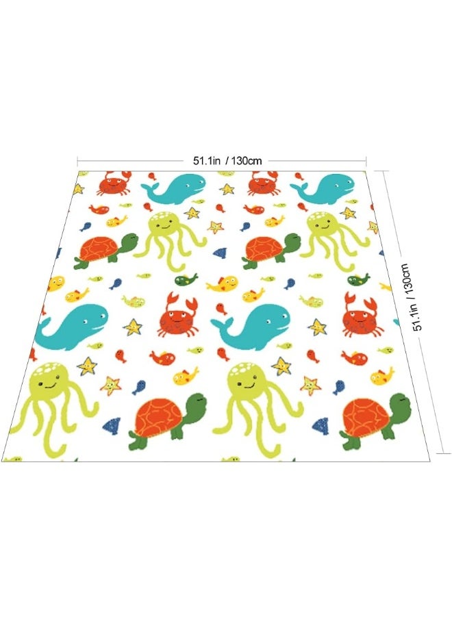 WOMUMON Splat Mat for Under High Chair/Arts/Crafts, Wo Baby Reusable Waterproof Anti-slip Floor Splash Mat, Portable Play Mat and Table Cover (51