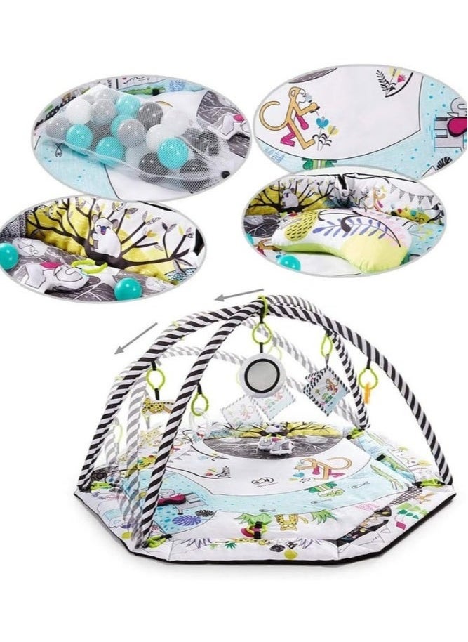 2-in-1 Baby Playmat & Playpen | Educational & Safe | Newborn & Up | Includes Foam Play Arch & Colorful Balls