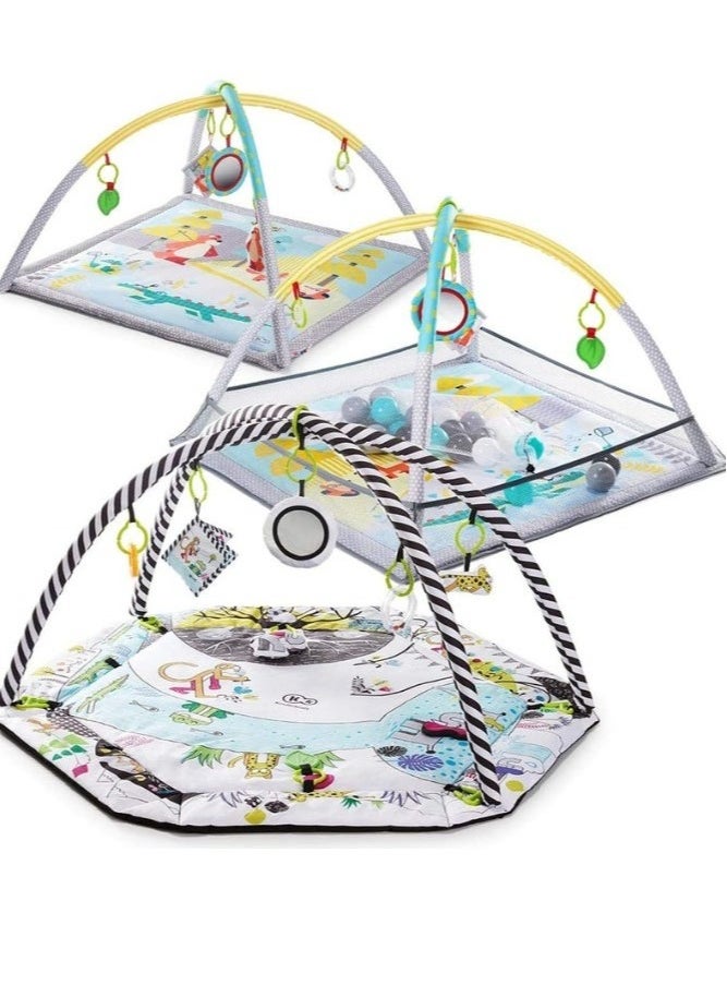 2-in-1 Baby Playmat & Playpen | Educational & Safe | Newborn & Up | Includes Foam Play Arch & Colorful Balls
