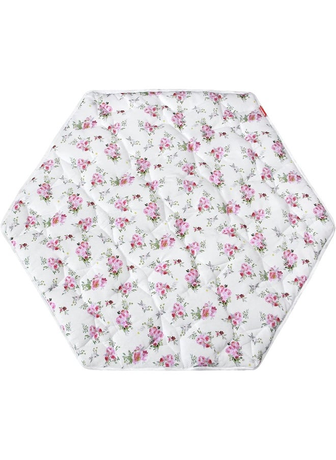 Moonsea Hexagon Playpen Mat, Floral Print Baby Playmat for Regalo Portable Play Yard 48 Inch, Six Panel Kids Tent Hexagon Rug
