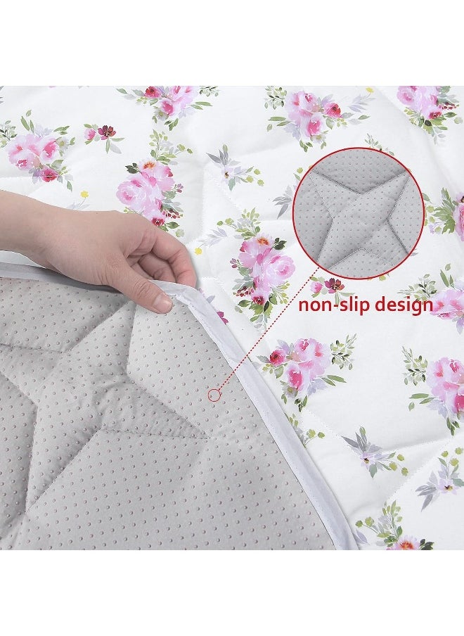 Moonsea Hexagon Playpen Mat, Floral Print Baby Playmat for Regalo Portable Play Yard 48 Inch, Six Panel Kids Tent Hexagon Rug