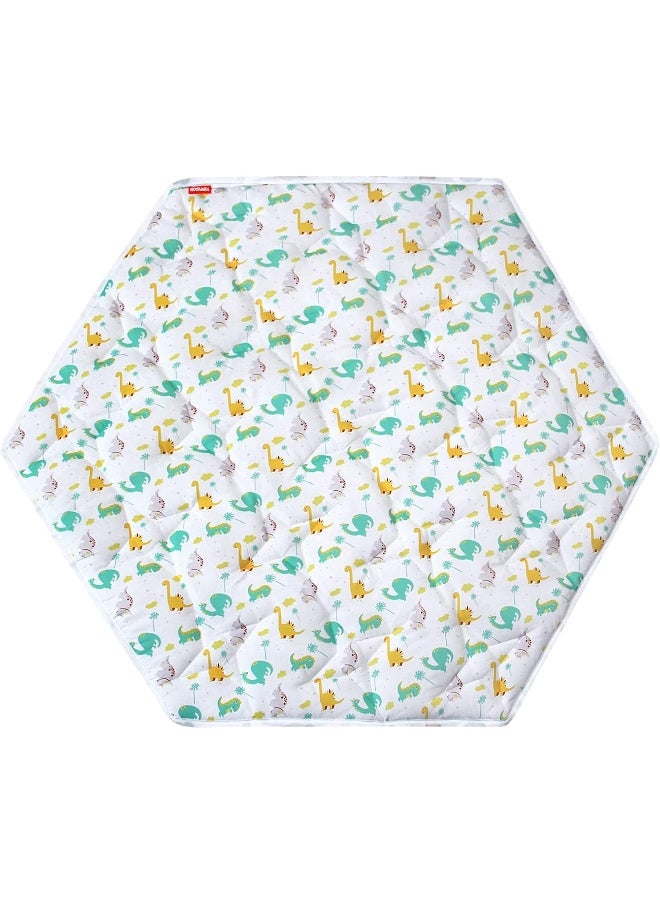 Moonsea Hexagon Playpen Mat - Dinosaur Print Baby Playmat for Kids Tent, Suitable for Regalo My Play Portable Play Yard Six Panel Playpen