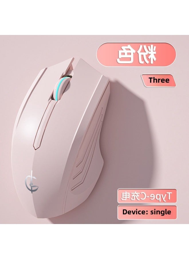Mouse Mute Wireless Communication For Boys And Girls Laptop Electronic Competition Silent Desktop Game Rechargeable Bluetooth-Specification:Ultimate Version 7-key Qingying Wired/wireless/bluetooth Three-mode Qingying 2400dpi Qingying Dream Purple Qingying Electroplating