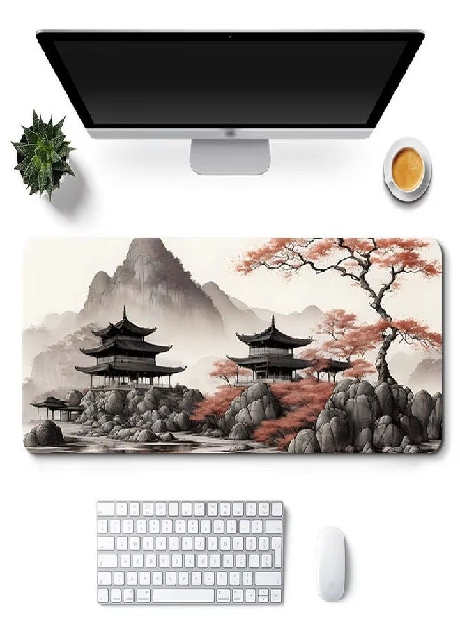 Extended Big Mouse Pad Large,100cm X 50cm X 0.3cm,XL Gaming Mouse Pad Desk Pad,Computer Keyboard Mouse Mat Mousepad ,andscape painting pattern