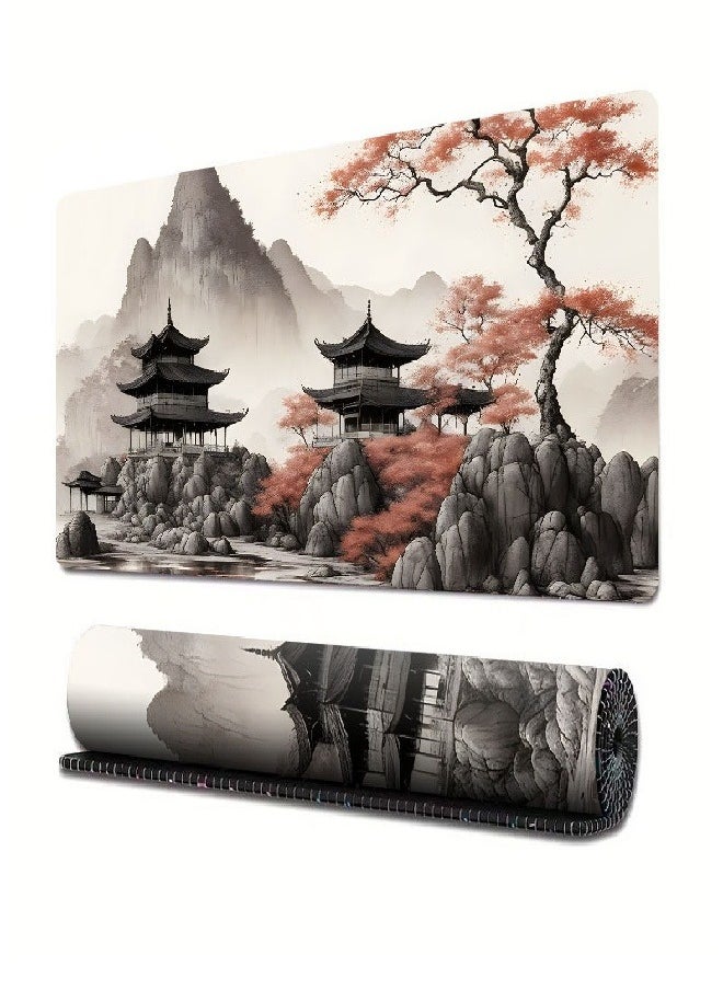 Extended Big Mouse Pad Large,100cm X 50cm X 0.3cm,XL Gaming Mouse Pad Desk Pad,Computer Keyboard Mouse Mat Mousepad ,andscape painting pattern