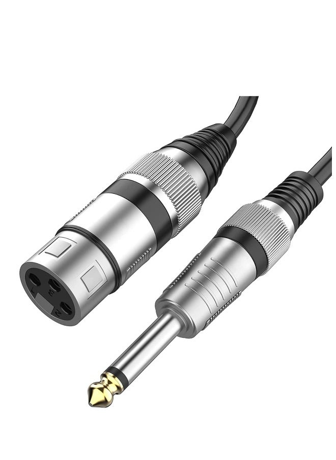 Microphone Cable Mono Jack Unbalanced Cord 5 Feet Quarter-inch Female to XLR Mic Interconnect Cord for Dynamic XLR  to 1/4 inch 6.35mm