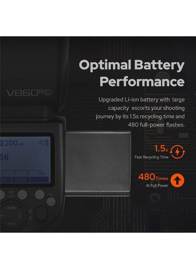 Godox V860III-S TTL Speedlight Flash for Sony – 2.4G HSS Camera Flash Light with Modeling Lamp, Fast Recycle, Li-ion Battery – Professional Godox Flash for Photography