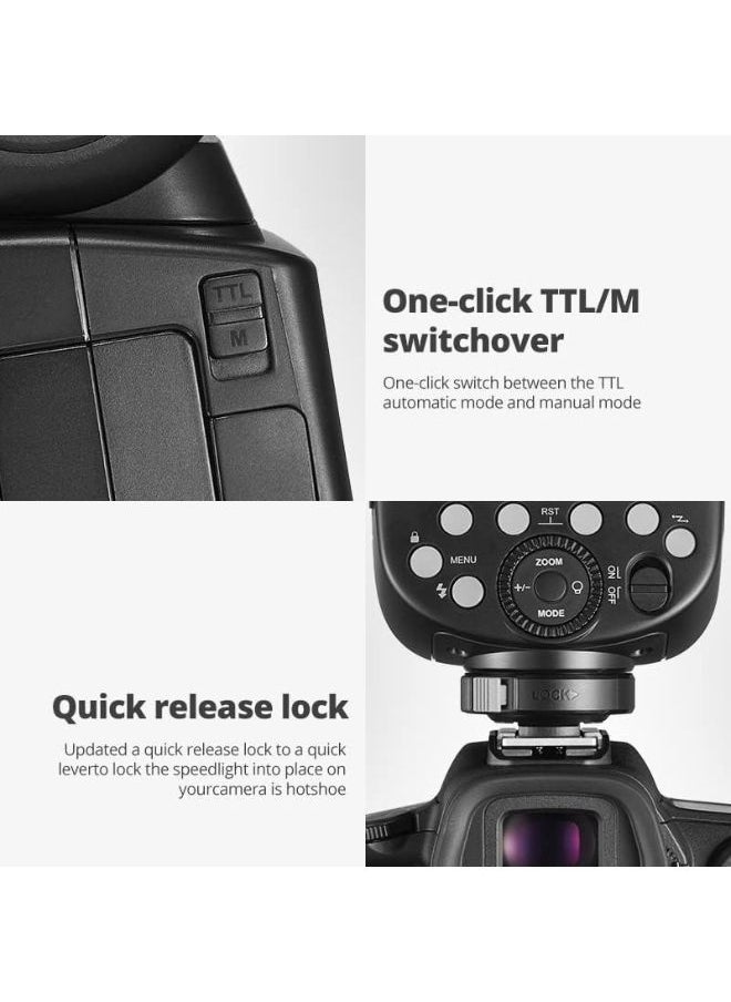Godox V860III-S TTL Speedlight Flash for Sony – 2.4G HSS Camera Flash Light with Modeling Lamp, Fast Recycle, Li-ion Battery – Professional Godox Flash for Photography