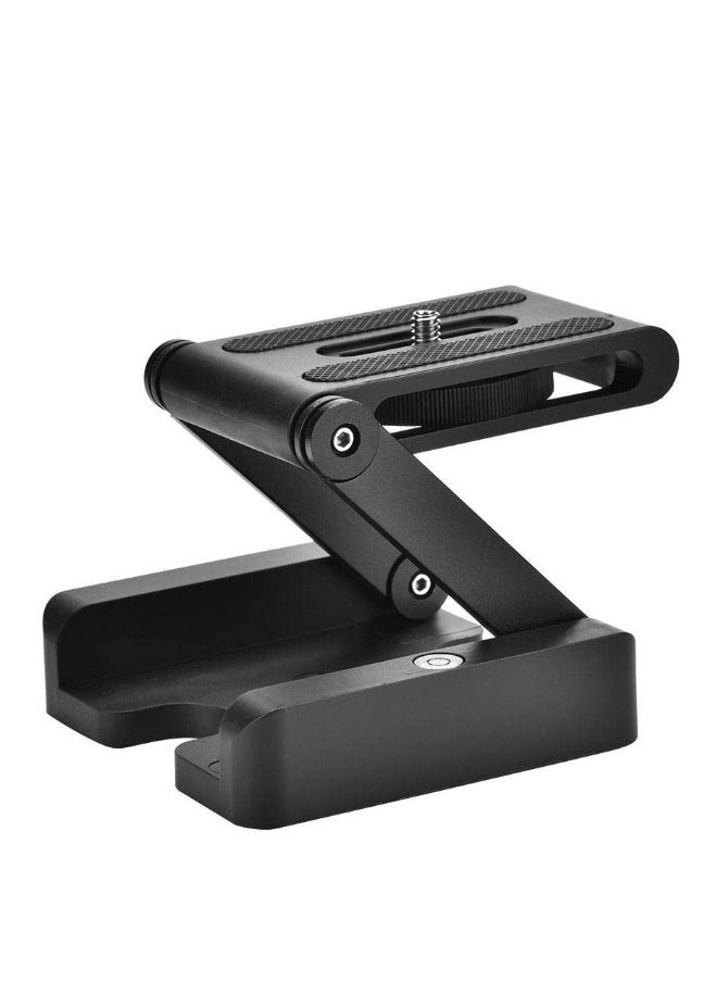 Z Flex Tilt Tripod Head, Aluminum Alloy Folding Z Shape Tilt Pan Head Quick Release Plate Bracket for Nikon for Canon DSLR Cameras, Tripod Quick Release Plate