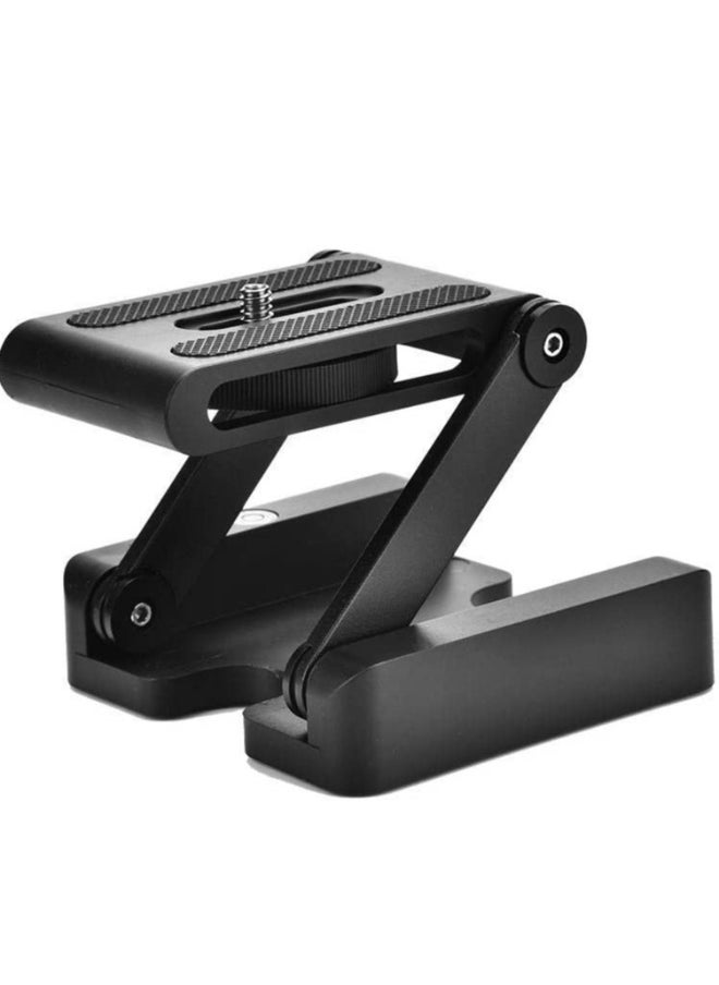 Z Flex Tilt Tripod Head, Aluminum Alloy Folding Z Shape Tilt Pan Head Quick Release Plate Bracket for Nikon for Canon DSLR Cameras, Tripod Quick Release Plate