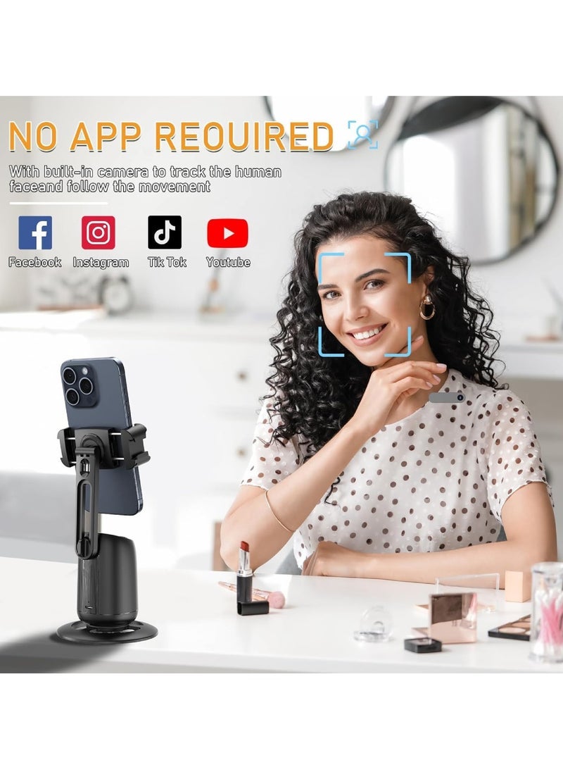 P05 Auto Face Tracking Phone Holder 360° Smart Gimbal Stabilizer With Adjustable Lens & Colorful Lights For Smartphone Vlog Live Chat And Selfies AI Gesture Control Mobile Stand Tripod Stand