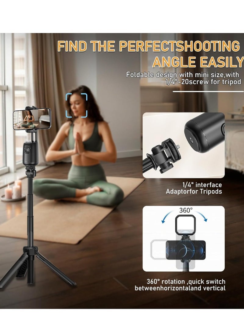 P05 Auto Face Tracking Phone Holder 360° Smart Gimbal Stabilizer With Adjustable Lens & Colorful Lights For Smartphone Vlog Live Chat And Selfies AI Gesture Control Mobile Stand Tripod Stand