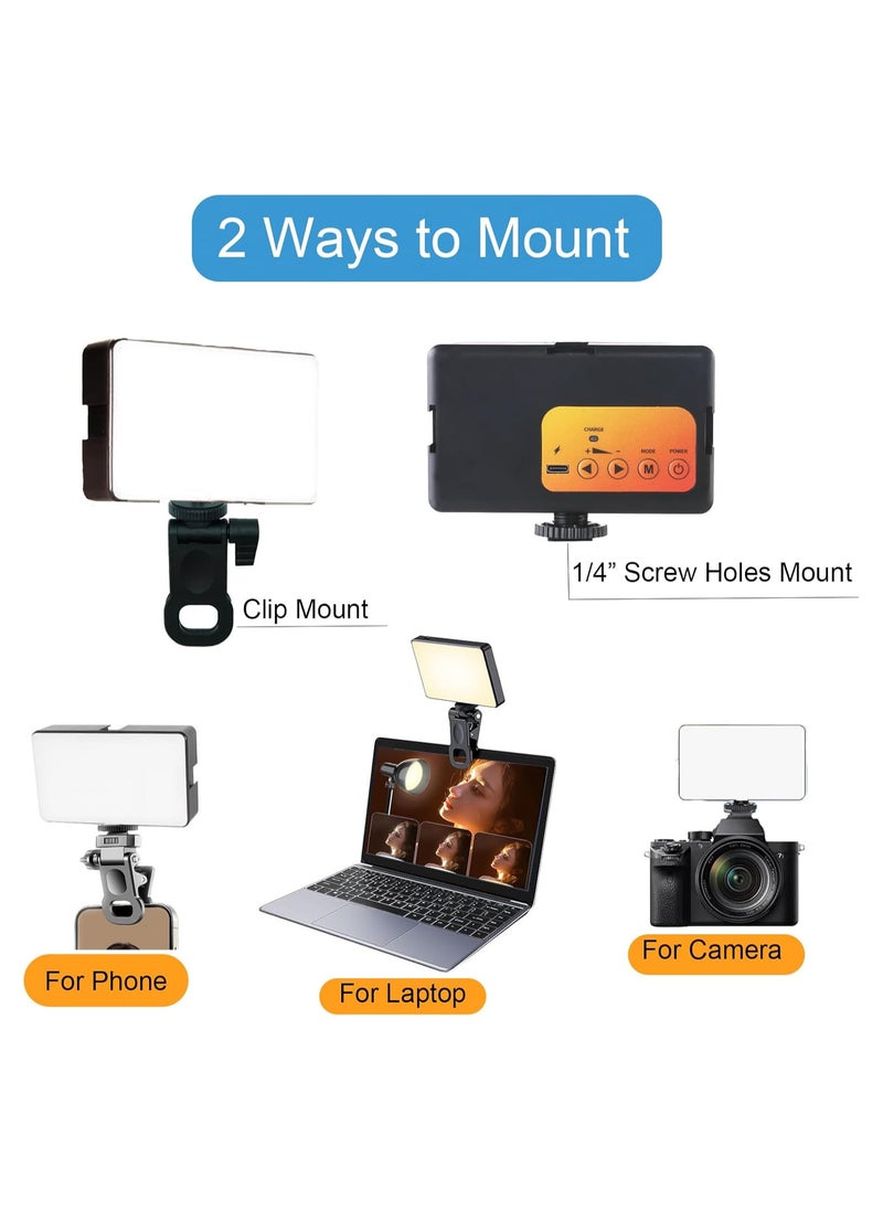Selfie Light - 98 LED Portable Phone Light With 3 Color Modes & Dimmable, Rechargeable Video CRI 95+, for iPhone/Camera, Clip for Video Shooting TikTok