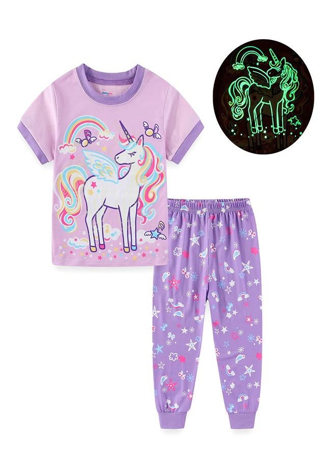 Rainbow Winged Unicorn Magic Glow Pajama Set