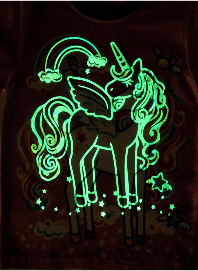 Rainbow Winged Unicorn Magic Glow Pajama Set