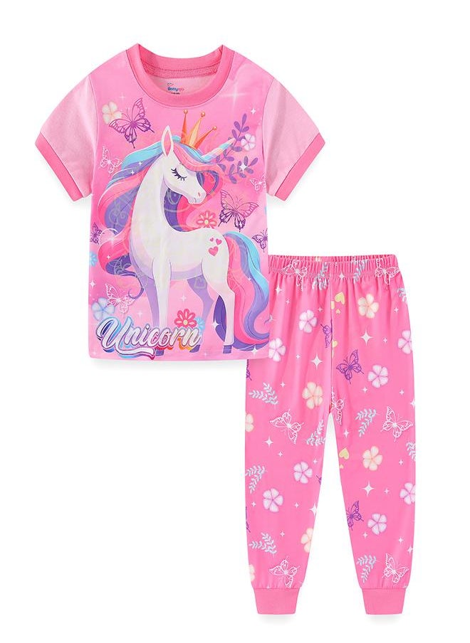 Royal Unicorn with Butterfly Crown Pajama Set