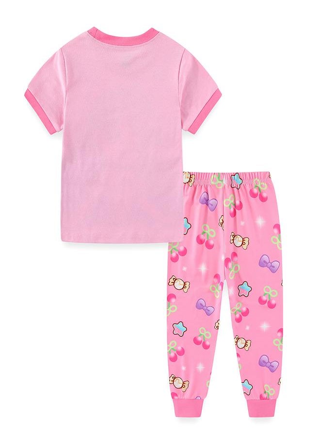 Sparkling Princess in Pink Dress Pajama Set