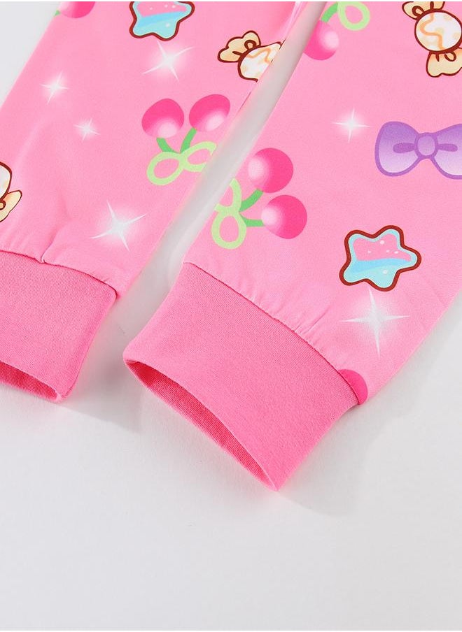 Sparkling Princess in Pink Dress Pajama Set