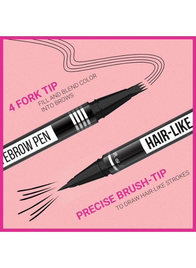 iMethod Microblading Eyebrow Pen - Eyebrow Pencil Magical 2-in-1 Dual-Ended Eye Brow Pencils for Women with 4-Fork-Tip & Precise Brush-Tip Create Natural Hair-Like Brows, Last All-Day, Grey