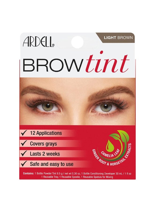 Ardell Brow Tint Kit Light Brown - Semi-Permanent Eyebrow Dye, Long-Lasting Brow Color with Natural Extracts, Complete Eyebrow Tint Set, 1 Pack