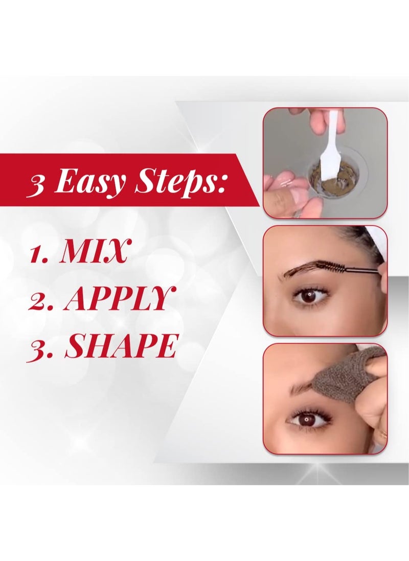 Ardell Brow Tint Kit Light Brown - Semi-Permanent Eyebrow Dye, Long-Lasting Brow Color with Natural Extracts, Complete Eyebrow Tint Set, 1 Pack