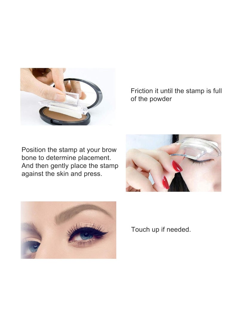 Boobeen Eyebrow Seal Stamp Powder - Waterproof 3 Seconds Eye Make Up Nature Coloring Kit - Creates Natural Looking Brows for Makeup Beginners